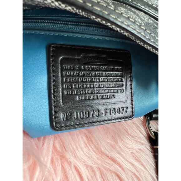 Vintage Coach Heritage Chelsea Signature Tote with Stripe in Grey, Black & Blue - Picture 11 of 11